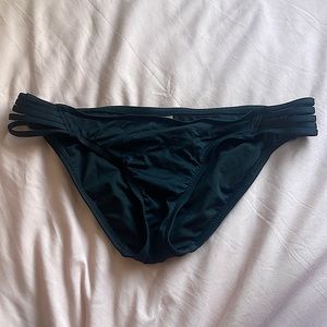 Black regular rise bikini bottom